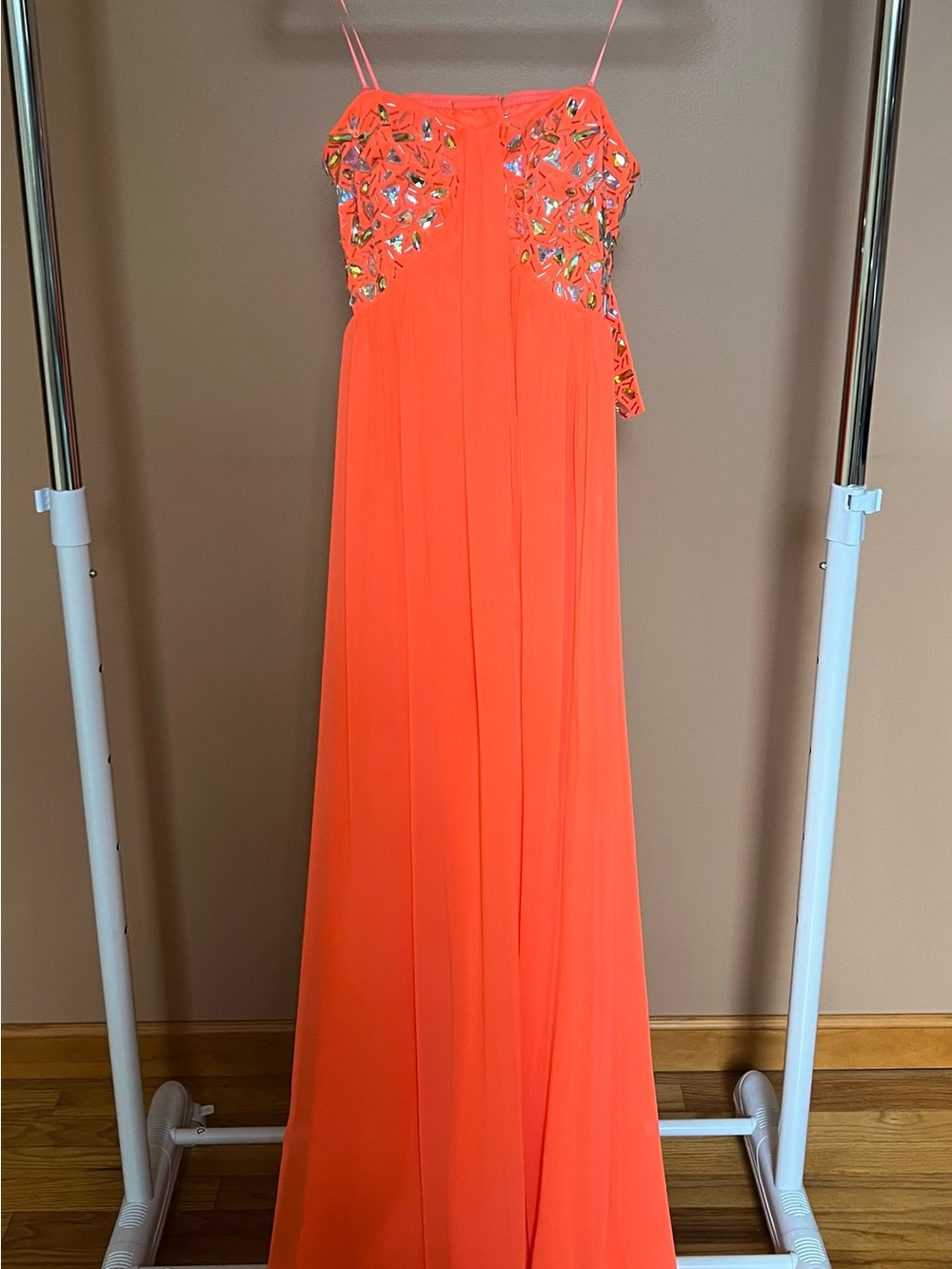 Morgan & Co. Vibrant Coral Evening Dress